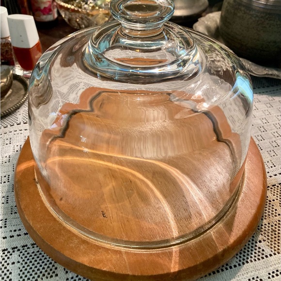 Vintage Clear Glass Dome Cheese Keeper - Picture 3 of 7